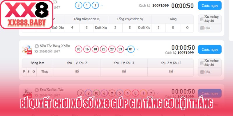 Bí quyết chơi xổ số XX8 giúp gia tăng cơ hội thắng