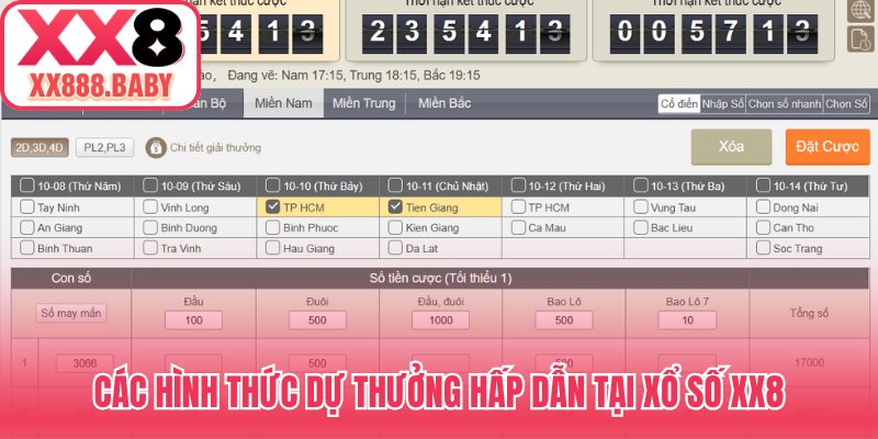 Các hình thức dự thưởng hấp dẫn tại xổ số XX8