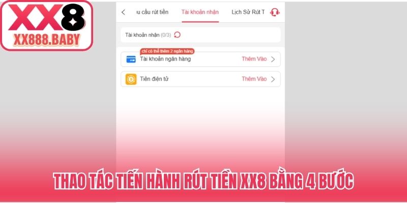Thao thức tiến hành rút tiền XX8 bằng 4 bước
