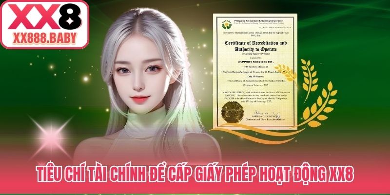 Tiêu chí tài chính để cấp giấy phép hoạt động XX8